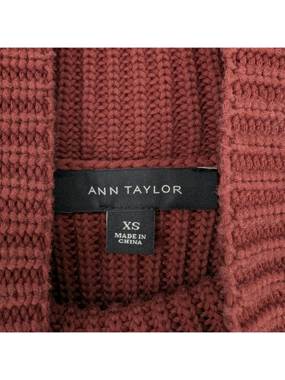 Ann Taylor Womens Sleeveless Sweater Rust Brown Preppy Cotton Blend XS - Picture 4 of 5